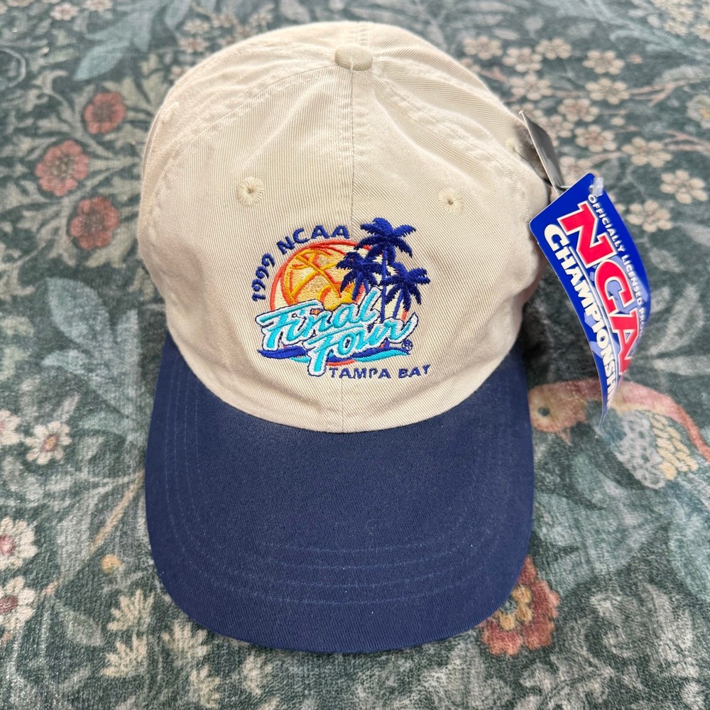 Vintage 1999 NCAA Final Four Tampa Bay‎ Hat Gear For Sports Khaki Navy NWT 90s